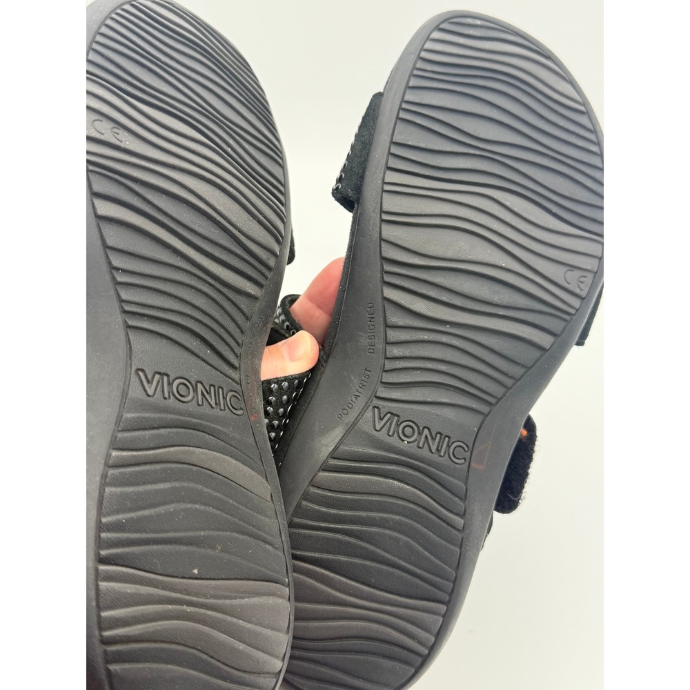 Vionic Samoa Black Studded Slide Sandals Orthotic Adjustable Straps Womens 7/7.5 - Picture 5 of 6